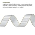 thumbnail image 3 of Unique Bargains 1 Inch 25 Yard Wide Satin Ribbon with Gold Edges Grosgrain Fabric Ribbon for Gift Wrapping, Silver, 3 of 7