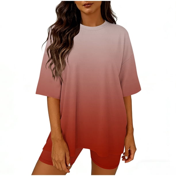 Eres Más Que una Camisa de Puntuación de Prueba Blusa de Manga Corta de Cuello Redondo de las Mujeres con Pantalones de Cintura Elásticos, Set Deportivo Casual de 2 Piezas