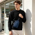 thumbnail image 4 of Travel Sling Bag for Men & Women, Crossbody Multipocket Chest Bag with Anti-Theft, Small Chest Bag Casual Trendy Waterproof Lightweight Phone Crossover Daypack - Dark Blue, 4 of 6