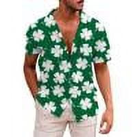 Wyzesi White Beach Shirt Men Hide Belly Men'S 3D Digital Print Short Sleeve Fashion Personality Lapel Casual Loose Shirt Top