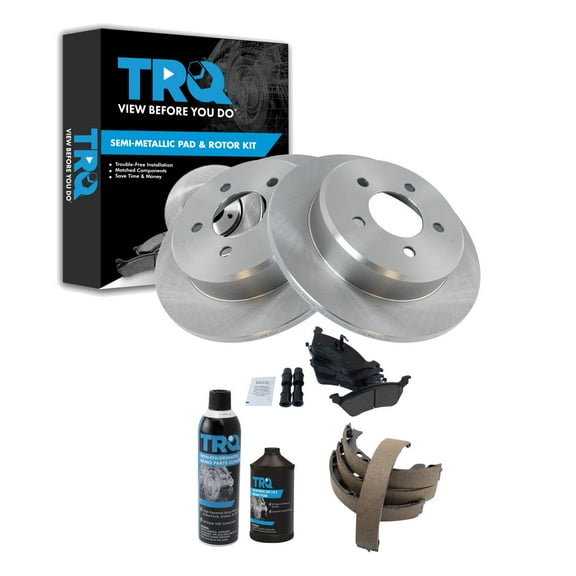 TRQ Rear Brake Pad & Rotor Kit BKA42421 Fits Select 2001-2007 Dodge Caravan , 2001-2007 Dodge Grand Caravan , 2001-2007 Chrysler Town & Country