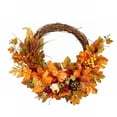 thumbnail image 2 of Halloween Wreath,Artificial Wreath For Front Door-Thanksgiving Fall Autumn Wreaths,Maple Leaf Pumpkin Wreath Garland For Front Door Porch Farmhouse Patio Garden Home Decor (19.7in), 2 of 9