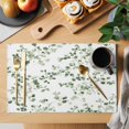 thumbnail image 2 of Sage Green Botanical Placemats Set of 8 Eucalyptus Sprigs Watercolor Place Mats Indoor Wipeable Table Mats Washable Cloth Dining Table Placemats for Kitchen Holiday Party Home Decor 13x19 Inch, 2 of 9