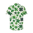 thumbnail image 5 of Ceisia Men's St. Patrick's Day Distressed Shamrock Print Stretch Short Sleeve Shirt White XXL Gifts, 5 of 5