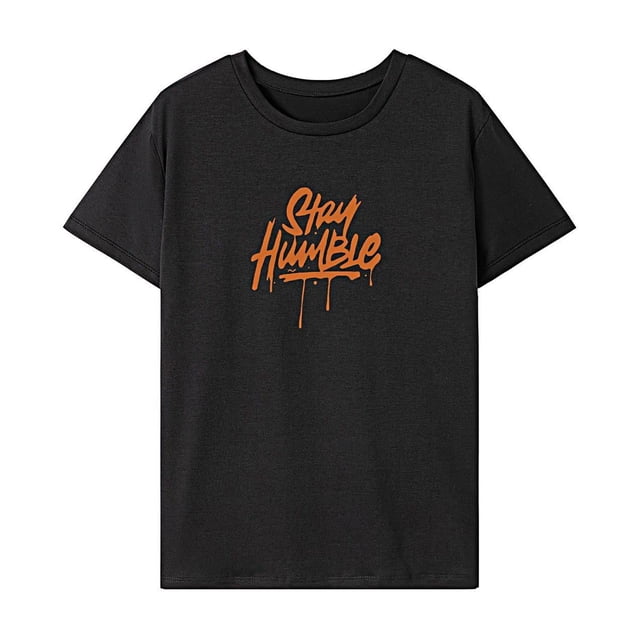 Camiseta para mujer de verano de moda simple cuello redondo camisa para viaje trabajo deportes senderismo Negro