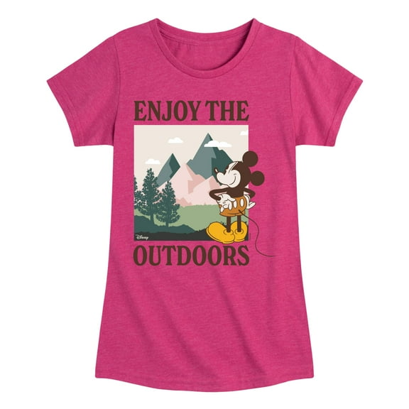 Disney - Enjoy The Outdoors Mickey - Toddler & Youth Girls Short Sleeve Graphic T-Shirt