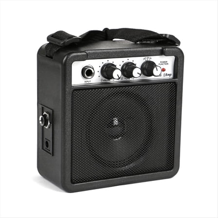 5W Mini Guitar Amplifier Amp Speaker with 3.5mm & 6.35mm Inputs 1/4 Inch Output Volume Tone Adjustment Overdrive