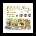 thumbnail image 1 of 314 Pcs Picture Hanging Kit, Heavy Picture Hanging Hooks for Drywall, Picture Hooks with Nails,Hanging Wire Sawtoothetc,1set * Picture Hanger Set,Gold, 1 of 6