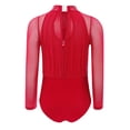 thumbnail image 4 of Xnihocha Girls Rhythmic Gymnastics Dance Unitard Ballerina Outfit Bodysuit Figure Ice Skating Dancewear Red 8, 4 of 5
