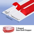 thumbnail image 2 of Gaahing T-Shaped Peel and Stick Shower Door Draft Stopper, Silicone Weather Stripping, Double Sided Self-Adhesive Seal Strip for Gaps (White, 10ft x 1.97in), 2 of 7