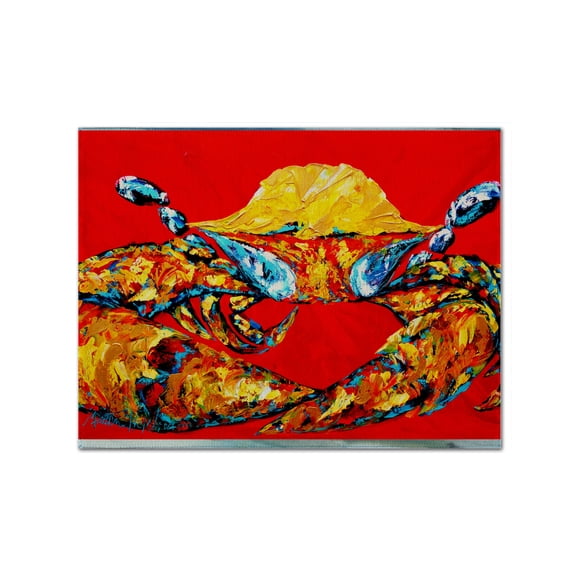 Carolines Treasures MW1115PLMT Crab Fat And Sassy Fabric Placemat, Multicolor