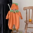 thumbnail image 6 of Weebloom Halloween Baby Rompers Girl Jumpsuit Long Sleeve Pumpkin Outfit With Hat Infants Toddlers Funny Outfits 0-3 Months, 6 of 9