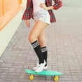 thumbnail image 5 of Loritta 4 Pairs Womens Knee High Socks, Casual Cotton Uniform Striped Long Socks for Girls, 5 of 7