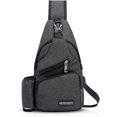 thumbnail image 1 of Sac de Poitrine pour Hommes, Sac à Bandoulière pour Femmes, Sac Messager avec Sac à Bandoulière USB, Sac à Bandoulière pour Voyage, Cyclisme, Camping, Randonnée, Imperméable Poly, 1 of 5