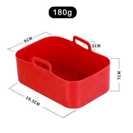 

Air Fryer Silicone Pot Square Heat Resistance Air Fryer Liner Oven Accessories Red