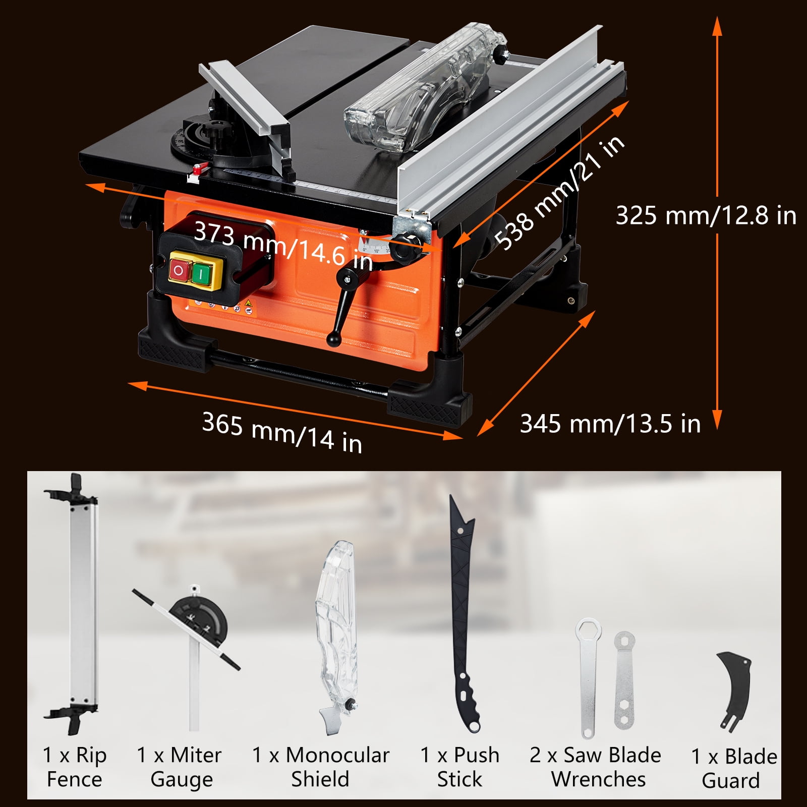 Compact Portable Table Saw Kit, with Sliding Miter Gauge