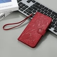 thumbnail image 7 of Feishell Slim Wallet Phone Case for Google Pixel 8,Embossed Pattern PU Leather Shockproof Magnetic Clasp Folio Flip Kickstand Card Holder Slots Phone Case with Wrist Strap,Red, 7 of 7