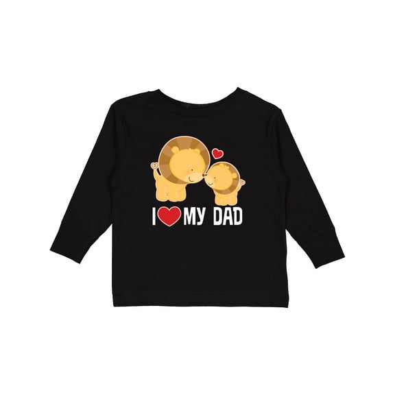 Inktastic Fathers Day I Love My Dad Boys Lion Boys or Girls Long Sleeve Toddler T-Shirt