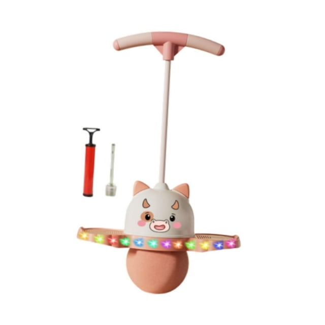 Pogo Ball para ganado con asa, tabla de salto Pogo con bomba Rosa