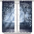 thumbnail image 3 of Fantasy Nature Curtains for Windows, Gothic Gate Fantasy Forest Theme Curtains for Living Room, Magic Dreamland Fairy Landscape Pattern Blackout Drapes 2 Panel Sets, 52x84 Inch, 3 of 6