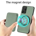 thumbnail image 5 of Cutyskin Carbon Fiber Texture PU Leather Case for Samsung Galaxy Note20 Ultra, with Detachable Card Holder, Compatible Magsafe Charging, Ultra Thin Design Shockproof Phone Case for Note20 Ultra, Green, 5 of 5