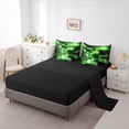 thumbnail image 5 of Homewish Green Dragon 7pcs Bedding Comforter Set,Magic Animal Queen Bedding Sets,Starry Night Queen Sheet Sets For Boys Teens,Luxury Bedroom Decor Reversible, 5 of 8