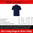 thumbnail image 2 of Hanes Ecosmart Jersey Polo T-Shirt, Men's Short Sleeve Solid Tee, Navy Shirt, M, 2 of 5
