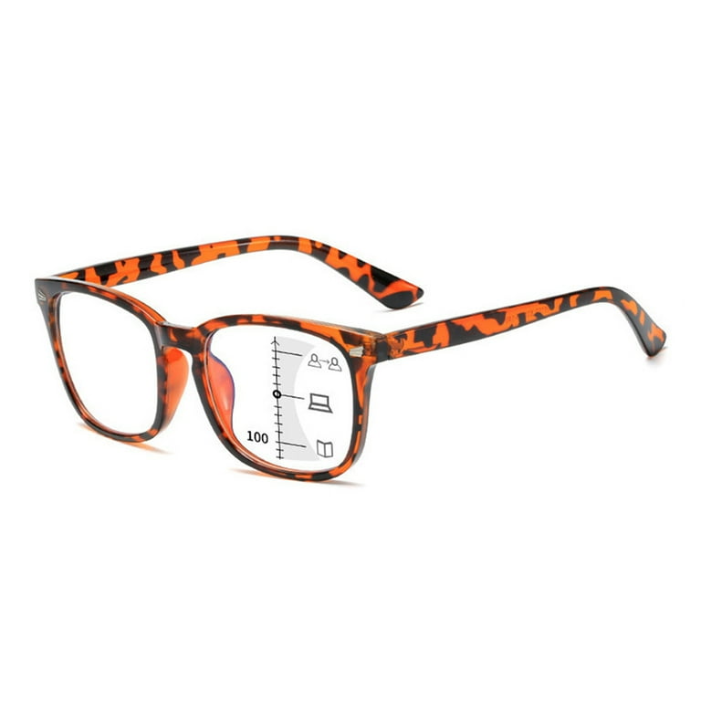 Progressive Multi Focus Anti Blue Light Reading Glasses Intelligent Automatic Zoom Far and Near Dual Light Presbyopic Male and Female Tortoiseshell