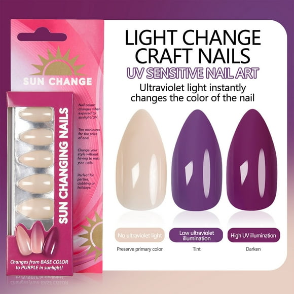 Uñas a presión con diseños, lindas uñas acrílicas de cobertura completa, uñas postizas brillantes con degradado, uñas postizas de forma mediana con barra de pegamento, uñas artificiales