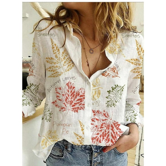 Tralilbee New Commuter Elegant Ladies Shirt Fashion Versatile Casual Lapel Long Sleeve Top Colorful Print Temperament Shirt