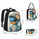 thumbnail image 2 of Easygdp Cute Sunflower Blue Duck Mochila para Niños y Niñas con Set de Caja de Almuerzo y Estuche para Lápices 3 en 1, Mochila Escolar Estampada para Adolescentes, 2 of 7