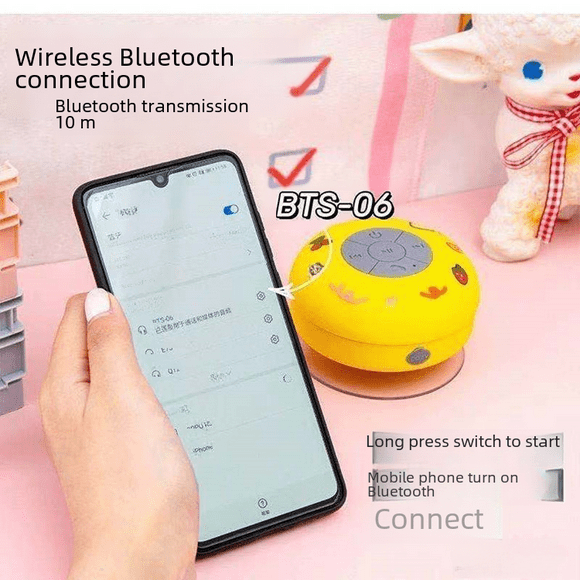Altavoz Bluetooth impermeable para baño, cocina, con ventosa grande, mini, inalámbrico, portátil, pequeño, estéreo, para exteriores
