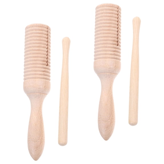 UPKOCH 2 Sets Percussion Wood Guiro Wooden Beige Perfect For Home Play Musical Exploration