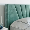 thumbnail image 3 of Boyd Sleep Valencia Aqua Velvet Queen Size Fully Upholstered Platform Bed Frame with Adjustable Headboard, Qualified Box Spring or Foundation Required for Use, 3 of 14