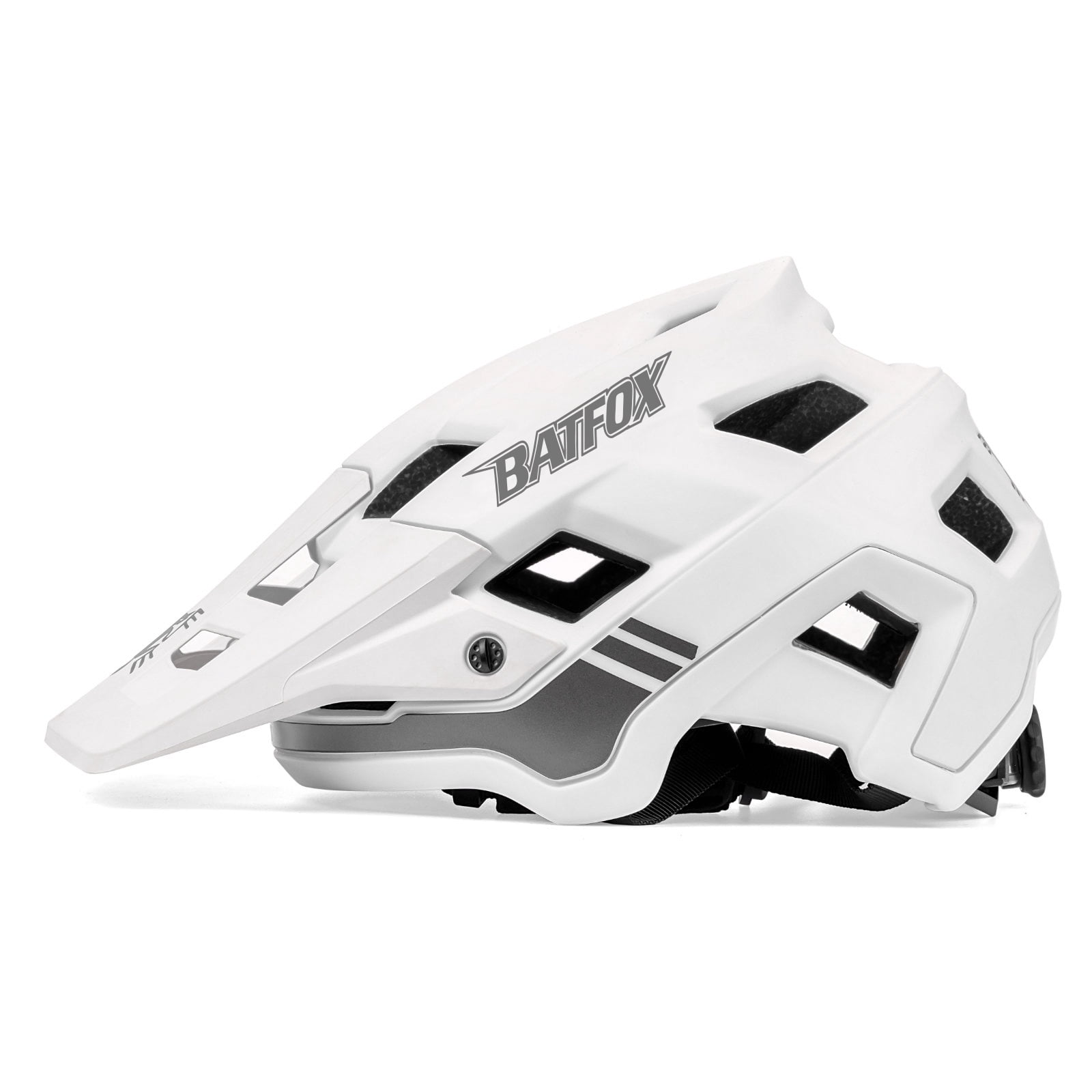 BATFOX MTB Helmet Bike Helmets for Men & Women | Enhanced Impact Protection, Comfortable & Adjustable Fit(White,M)