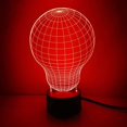 thumbnail image 2 of Bulb 3d Night Light Led Illusion Lamp Bedside Desk Table Lamp, 7 Color Changing Lights With Acrylic Flat & Abs Base & Usb Charger, 2 of 4
