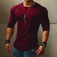 thumbnail image 3 of Men's T-shirt Long Sleeve T Shirts Fashion Sport Crew Neck Mens Basic Tee Casual, 3 of 3