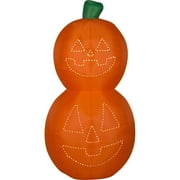 5.5 ft. H Halloween Yard Inflatables Jack-O-Lantern Pumpkin Stack with White Micro Lights