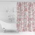 thumbnail image 4 of Small Stall Shower Curtain 36x72 Inch Narrow Half Size Coral Red Farmhouse Bath Curtains Bathroom Decor Floral Floral Plant Leaf Vintage Spring Waterproof Fabric Shower Curtain Set with Hooks 36 Inch, 4 of 6