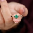 thumbnail image 4 of Rosec Jewels Natural Emerald Solitaire Ring for Women (5 mm, AAA Grade, May Birthstone), 10K Rose Gold, US 3.50, 4 of 7