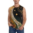 thumbnail image 1 of Fotbe Abstract Gold Floral Galaxy Men's Camiseta sin Mangas Estampada para Hombres, Playera Casual para Gimnasio, Entrenamiento, Playa-Medium, 1 of 7
