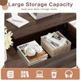 thumbnail image 4 of Vineego Wood Lift Top Coffee Table with Hidden Compartment and Adjustable Storage Shelf,Brown, 4 of 7