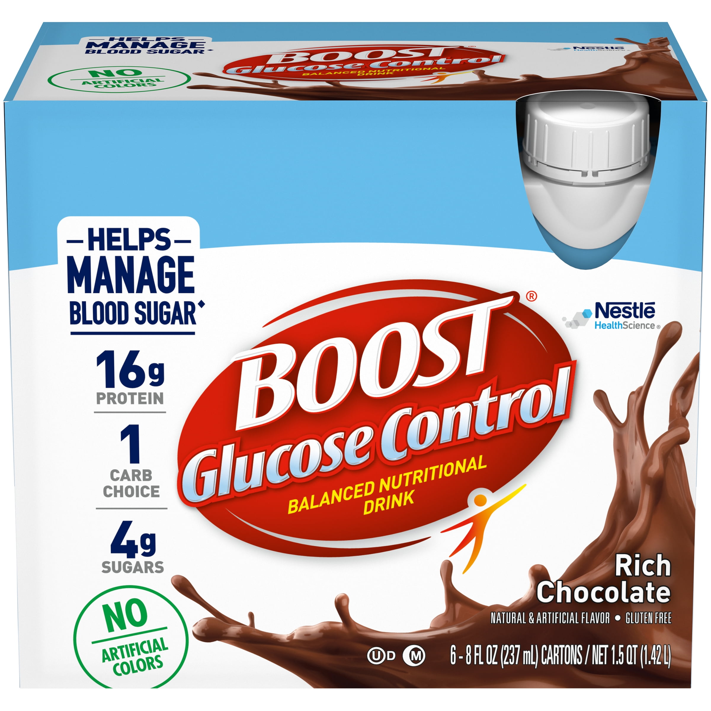 BOOST Glucose Control Ready to Drink Nutritional Drink, Rich Chocolate, 6 - 8 FL OZ Cartons