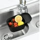 thumbnail image 2 of Colador multifunción de acero inoxidable con forma de silla de montar para fregadero de cocina, ideal para filtrar residuos de comida y lavar verduras., 2 of 4