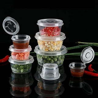 [1250 Pack] 2 oz Portion Cups with Lids- Small Condiment Containers for  Salad Dressing, Condiments, Salsa & Dipping Sauce, Souffle, Slime, Sample