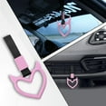 thumbnail image 5 of chasenew 2PCS Heart shaped Car Handle Straps, Heart Car Accessories, Ring Hearts Shaped Cars Hand Strap Drift Charm, Universal Handle Keychains Accessory Suitable for Cars Bus (Pink+black), 5 of 8