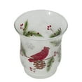 thumbnail image 3 of Northlight Hand Painted Cardinal and Pine Glass Christmas Candle Holder - 2.75", 3 of 6