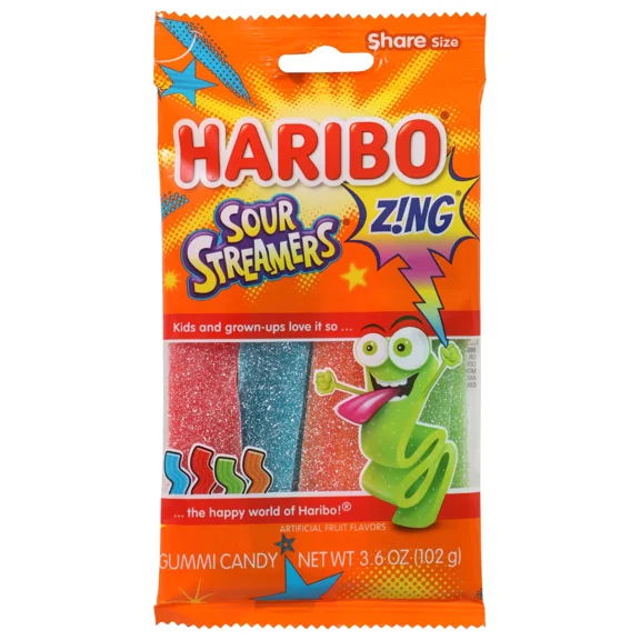 Hairbo Sour Streamers Gummi Candies, 3.6 oz. (3 Bags)