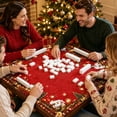 thumbnail image 4 of Christmas Mahjong Mat 31.5"x31.5", Mah Jongg Mat, Mah Jong Mat, Plaid Stocking Wreath Noise‑Dampening Pad, Mahjong Gift for Family Holiday Parties, 4 of 7