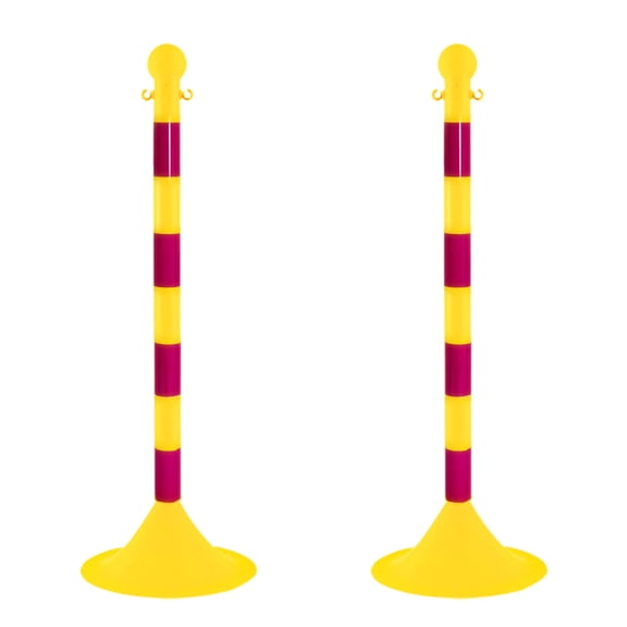 2 Inch Yellow/Magenta Light Duty Stanchion (2 Pk)